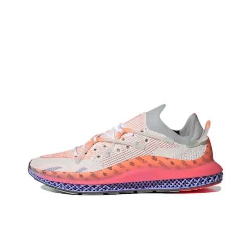 Adidas Originals 4D Fusio Дышащий Низкий Топ Casual Унисекс Белый Оранжевый