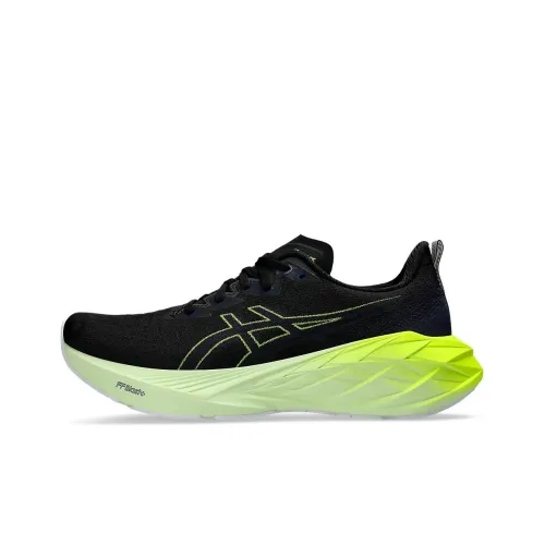 Asics Novablast 4 Амортизаторы Shock Absorbers Низкий Топ Повседневные Беговые кроссовки Мужские Черные Зеленые