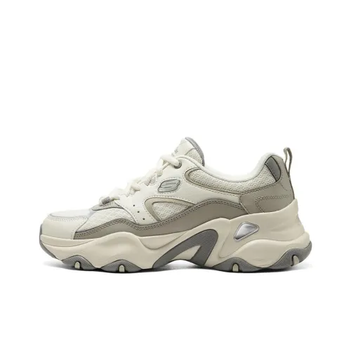 Skechers D'LITES 5,0 Low Топ Толстая подошва Кроссовки Женские Бежево-зеленые