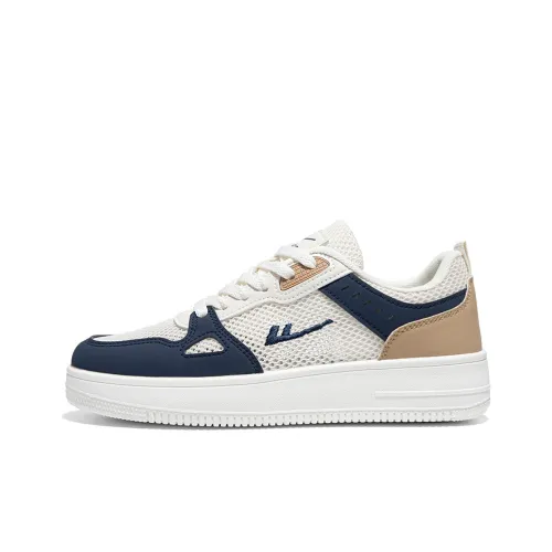 Warrior Сетка Поверхность Белый Кроссовки Дышащий Низкий Топ Кроссовки для скейтбординга Мужской Бежевый Темно-синий