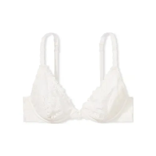 Victoria's Secret Розовый WINK Без подкладки Plunge Бюстгальтер CW Бюстгальтер Женские Кокосовый белый