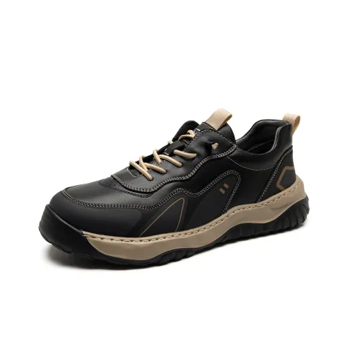 SHOUBA Низкий топ Скейтборд Кроссовки Мужские Черные