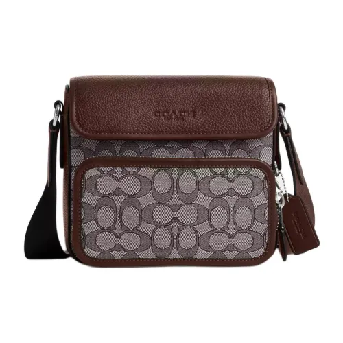 COACH Sullivan Жаккард С кожаными вставками Сумка через плечо Маленький Мужской Oak с Maple
