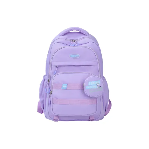 SNOOPY Nylon Backpack Medium Women's Ecru Purple Black SNOOPY Нейлон Рюкзак Средний Женские Экрю Фиолетовый Черный