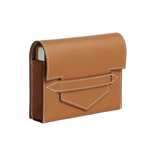 HERMES Evercolor Телячья кожа Хранение Сумка Унисекс Коричневый