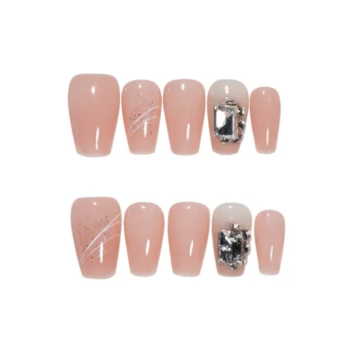 Камелия Dance Элегантность Нюдовый Большой Ромб Универсальный стиль Ручная работа Искусственные ногти 10 пар Короткий Stile примерно 20 мм