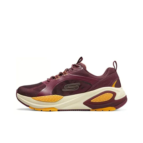 Skechers Амортизация и Дышащие Низкие Кроссовки для Бега Мужские Красные Золотые