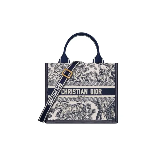 DIOR BookTote Телячья кожа Тоут Сумка Сумка для покупок Сумка Маленькая Женская Синяя