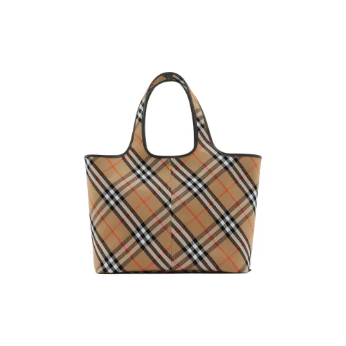 Burberry Хлопковая саржа Тоут Сумка Сумка для покупок Сумка среднего размера Женская Песочного цвета