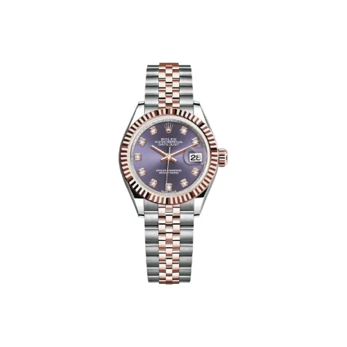 ROLEX Автоматический Механический Movement Женские Women's Apparel Log Series Часы 28 мм Фиолетовый