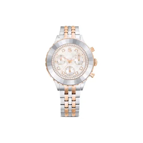 Swarovski Octea Chrono Collection Наручные часы Кварцевый механизм Металлический ремешок 42,6*37 мм Розовое золото Циферблат Женские часы