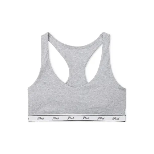 Victoria's Secret Розовый Бюстгальтеры Топы ПINK Хлопок LOGO Racerback С принтом Бюстгальтер Женский Серый
