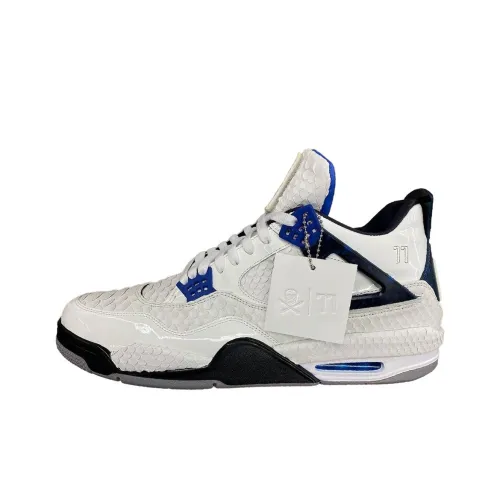Jordan Air Джордан 4 Противоскользящие устойчивые к истиранию амортизирующие низкий топ винтажные баскетбольные кроссовки унисекс белый
