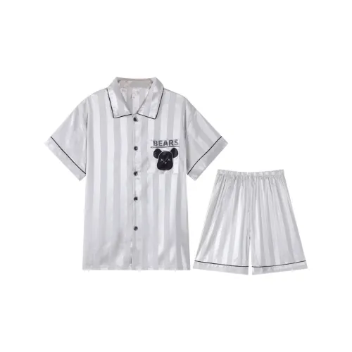 Qiao Ni Tong Пижамный комплект Мужской Серебряный