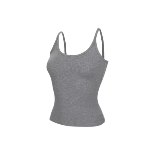 Вязаные ткани топ без рукавов женский светло-серый