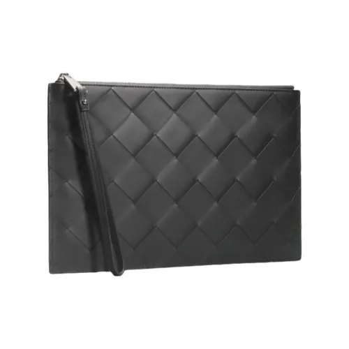 CMLZIUA Клатч из крупнозернистой текстуры коровьей кожи стандартный унисекс черный