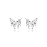 Нерегулярная текстура, серьги-гвоздики в форме бабочки