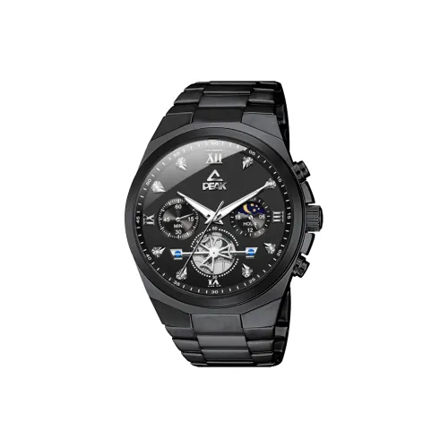 PEAK Phantom Series Кварцевый механизм ремешок из нержавеющей стали черный циферблат мужские часы