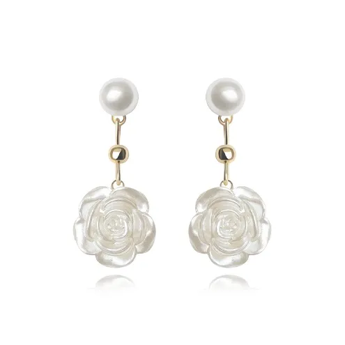 MUYAN Сплав Матовый Камелия Серьги-гвоздики Женские