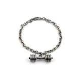 Браслет-барбелл, древний, серебряный цвет