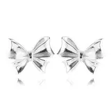 Серьги с гладкой отделкой и 3D эффектом в форме банта