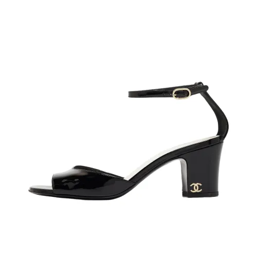 CHANEL One Ремешок Сандалии 6,5 см Женские Черный