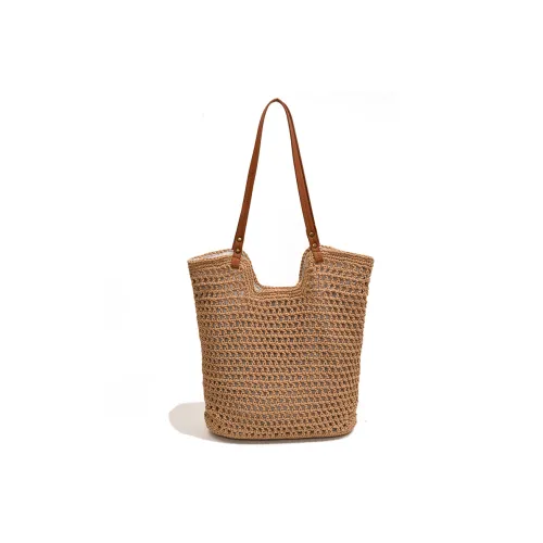 DCLOUD ПУ (полиуретан) Солома Сумка Тоут Сумка Сумка для покупок Сумка на плечо Стандартная Унисекс Хаки Бежевый