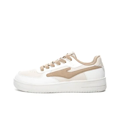 Erke Покрытие Slip-Resistant Амортизация Баланс Низкий Топ Скейтборд Кроссовки Женские Серый Egg-Nog Микрокристаллический Белый