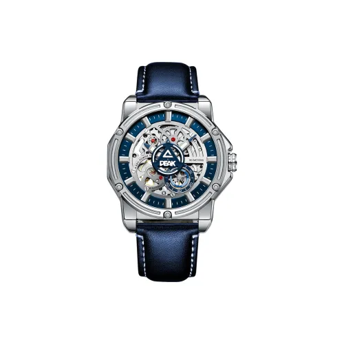 PEAK Автоматический Механический Механизм Кожаный Ремешок Часы Мужские Часы С Черепным Циферблатом