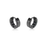 Чёрные спиральные цветочные серьги