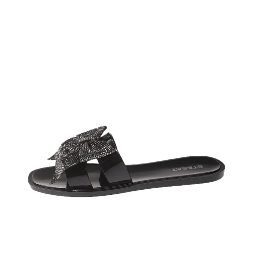 ST SAT ПВХ Поливинилхлорид Шлепанцы Женские устойчивые к истиранию с стразами