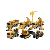 6 инженерных грузовиков (самосвал + самосвал-бульдозер + Журавль + лестница + бульдозер + экскаватор)