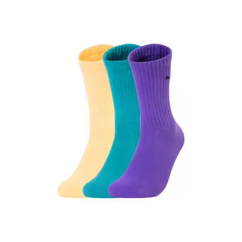 PUMA Фиолетовый+Зеленый+Желтый 3 шт Унисекс MID Носки до икры