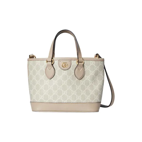 GUCCI Ophidia Холст с кожей Комбинированная Сумка через плечо Сумка Мини Женская Бежевая и Белая