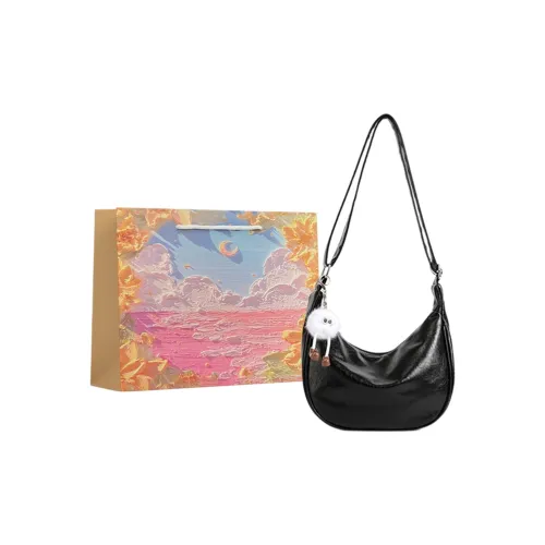 BRINCH ПУ (полиуретан) Сумка через плечо Стандартная Женская Черный Экрю Коричневый