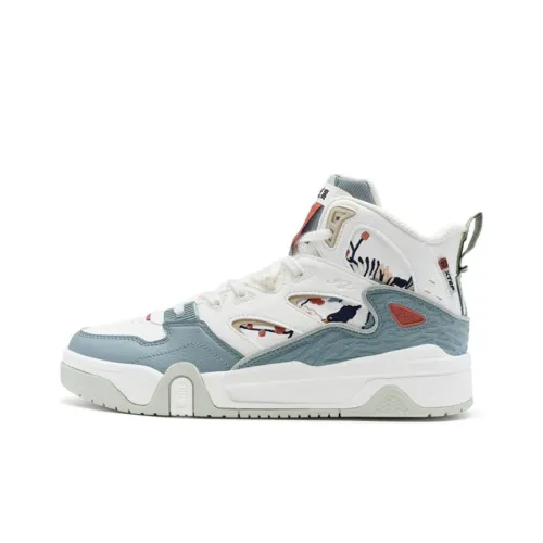 XTEP Амортизация Износостойкие Высокие Кроссовки для Скейтбординга Мужские Парусно-белые Кошачий глаз GREY