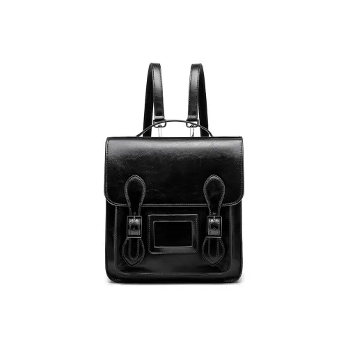 TTaG．baG Масляный воск Коровья кожа Рюкзак Стандартный Женский Черный Кофейный Коричневый