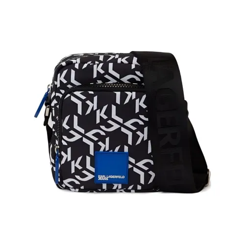 KARL LAGERFELD Переработанный полиамид Сумка через плечо Стандартная Унисекс Черный Белый