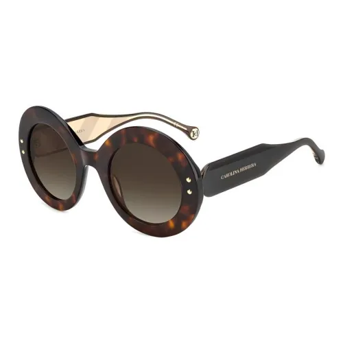 CarolinaHerrera Ацетат Круглые Солнцезащитные очки Женские Черепаховый