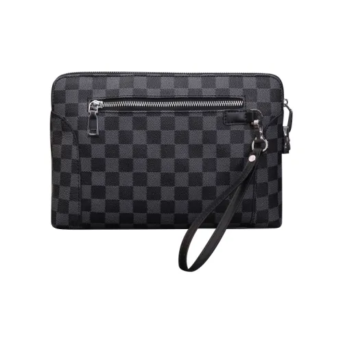 DOSRFINI ПВХ Большая емкость Блокировочный клатч Мужской Черный Коричневый