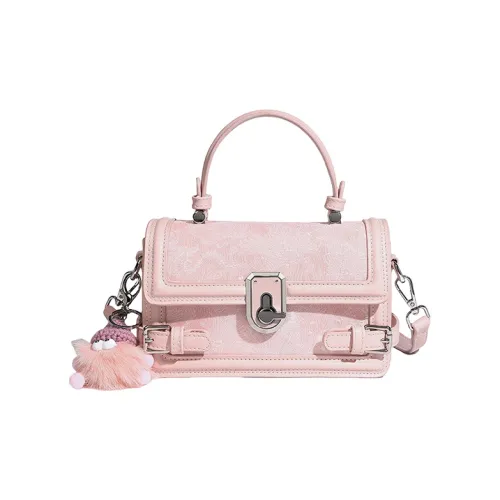 H YXIANG Microfiber Synthetic Leather One Shoulder Bag Standard Women's Pink Silver