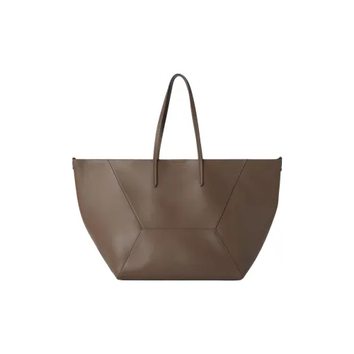 BRUNELLO CUCINELLI Матовый Телячья кожа Тоут Сумка Сумка для покупок Сумка Большая Женская Коричневая