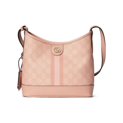 GUCCI Ophidia Холст и Кожа Портативная Сумка через плечо Сумка на плечо Женская Серый Розовый