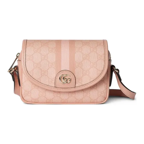 GUCCI Ophidia Supreme Холщовая Сумка Сумка через плечо Сумка на плечо Женская Серый Розовый