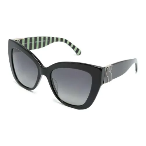 Kate Spade Ацетатные солнцезащитные очки "Кошачий глаз" женские черные