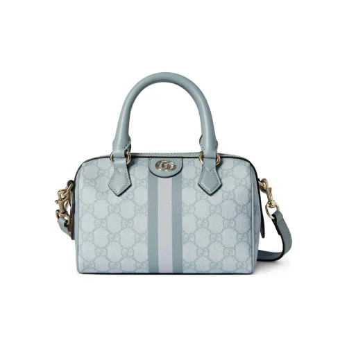 GUCCI Ophidia Холст и Кожа Сумка Сумка через плечо Мини Сумка Женская Серый Синий