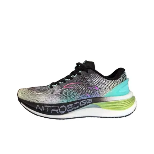 ANTA Champion Pro String Технология Амортизация Износостойкий Низкий Топ Спринт Беговые кроссовки Мужские Черный Зеленый