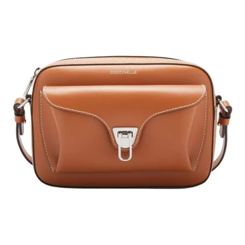 COCCINELLE Сумка Camera из коровьей кожи плечевая сумка маленькая женская коричневая