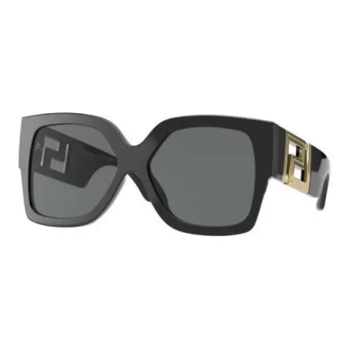 VERSACE Ацетат Квадратные Солнцезащитные Очки Женские Черные