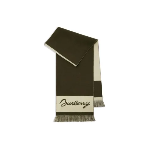 Burberry Вязаные шарфы Женские Зеленый
